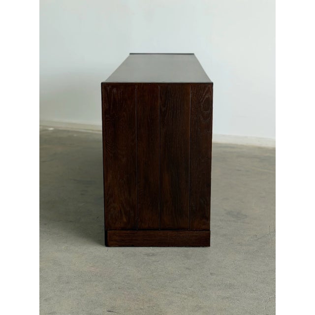 1970's Oak Parquet Credenza For Sale - Image 4 of 9