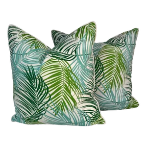 Contemporary Indoor/Outdoor Palm Tree Pillows- a Pair