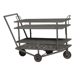 Vintage French Industrial Bottle Trolley, 1970s For Sale