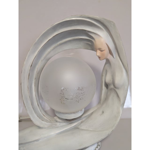 Maison Baguès Mid 20th Century Art Deco Nude Sculpture Lamp For Sale - Image 4 of 12