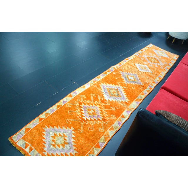 1960s Turkish Anatolian Herki Handmade rug in Turkish Tribal Decorative Herki Rug, Vintage Runner Rug, Turkish Vintage...