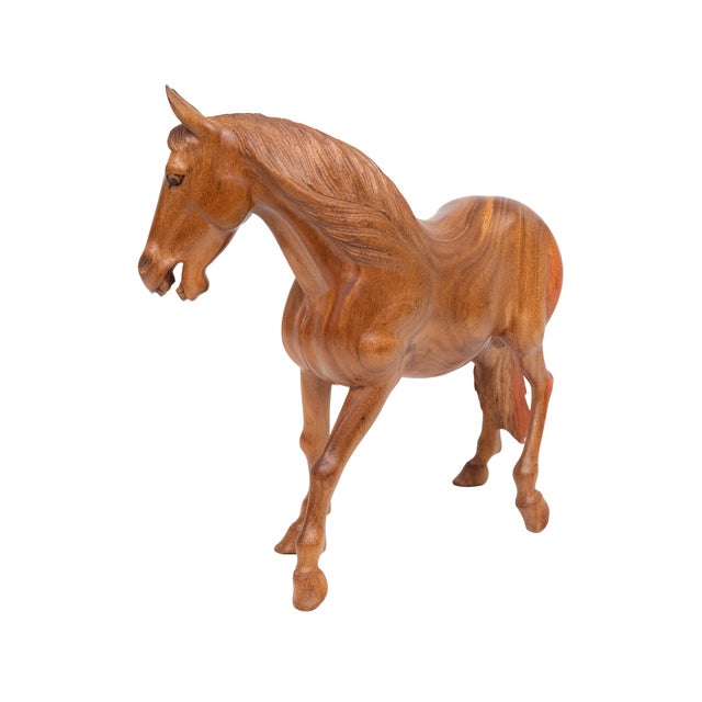Hand-Carved Teak Horse, Bali, Indonesia, 1970s For Sale - Image 6 of 11