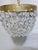 Vintage Hollywood Regency Textured Florentine Brass Tiered Crystal Basket Chandelier For Sale - Image 9 of 9