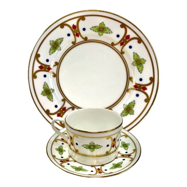 Giralda Cup & Saucer, Bread & Butter by William Yeoward- 3 Pieces For Sale