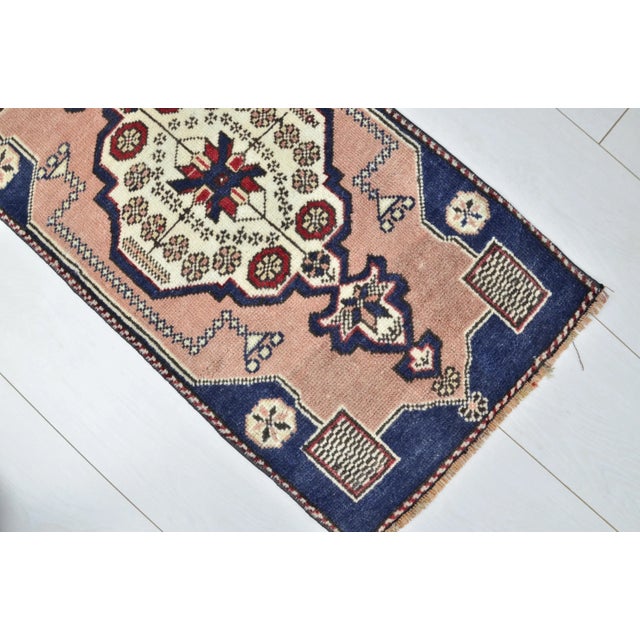 Boho Chic 1960s Muted Modern Design Oushak Small Rug For Sale - Image 3 of 6