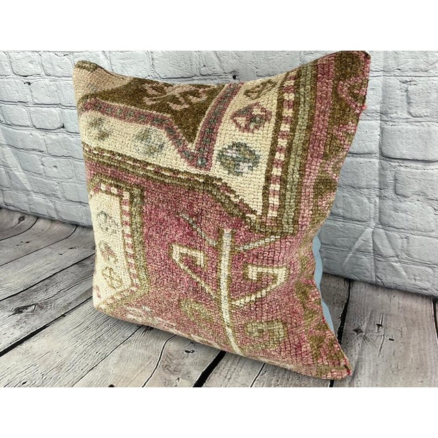 Vintage Pillow Case Turkish Rug Pillow Decorative Rug Pillow Dry cleaning only. PILLOW INSERT IS NOT INCLUDED