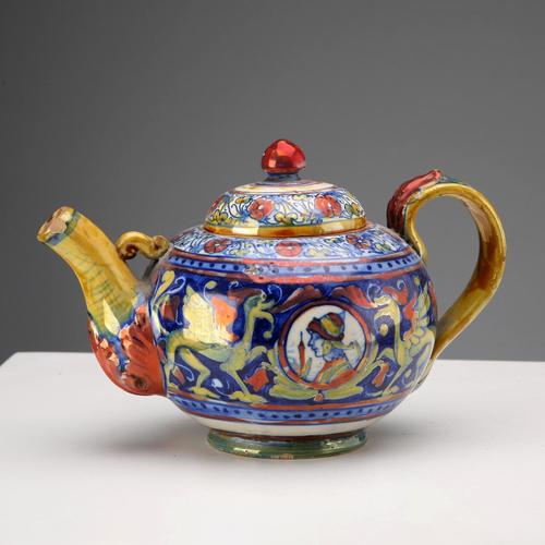 Lustred Majolica Teapot from Gualdo Tadino For Sale - Image 3 of 10