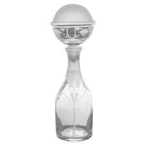 Vintage Stenciled Bartender Man Frosted and Clear Glass Decanter Bottle