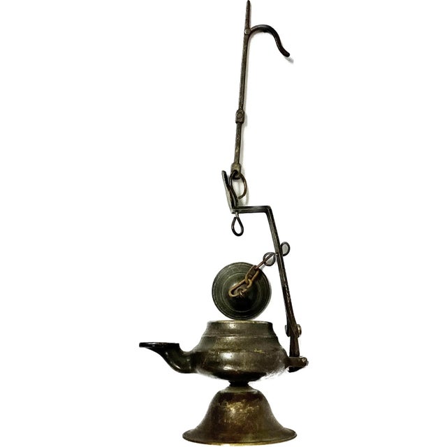 Metal 18th Century Italian Bronze Hanging Oil Lamp For Sale - Image 7 of 7