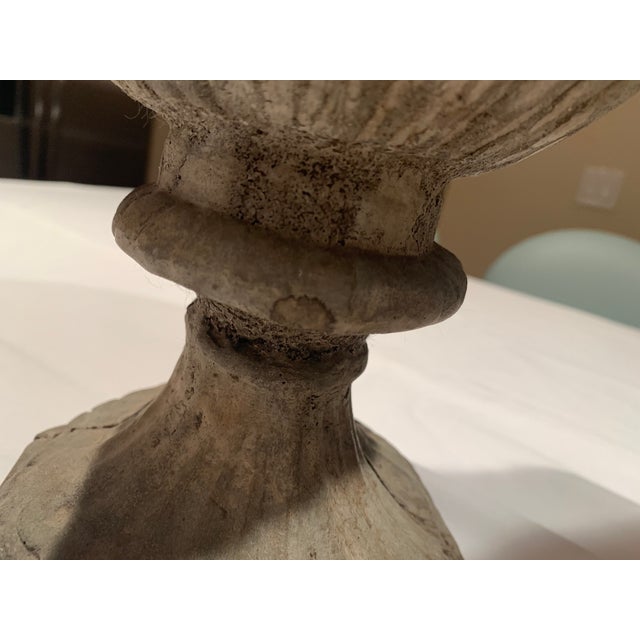 Antique Cast Stone Garden Urns - a Pair For Sale - Image 12 of 13