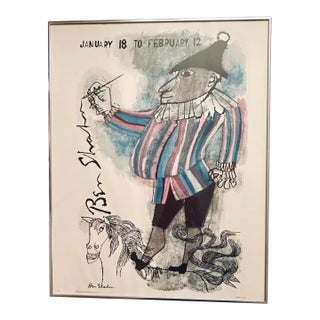 "January 18 to February 12" Exhibition Poster of Jester on Horse by Ben Shahn For Sale