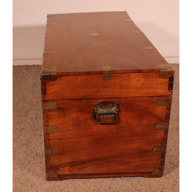 Camphor Wood Marine Chest with Double Locks and Camphor Wood Top, 19th Century For Sale - Image 12 of 16