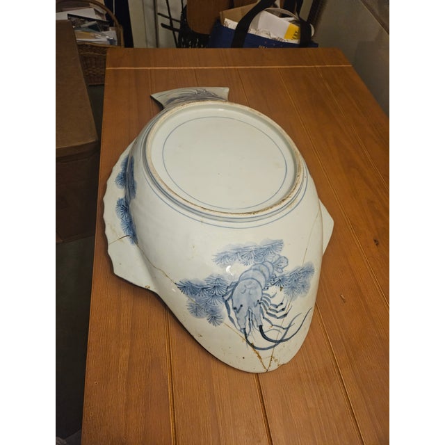Chinese Antique Chinese Handpainted Porcelain Fish Platter For Sale - Image 3 of 7