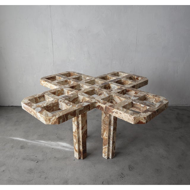 Absolutely stunning custom onyx table. The table was purchased from a Santa Barbara retirement estate of a wealthy JP...