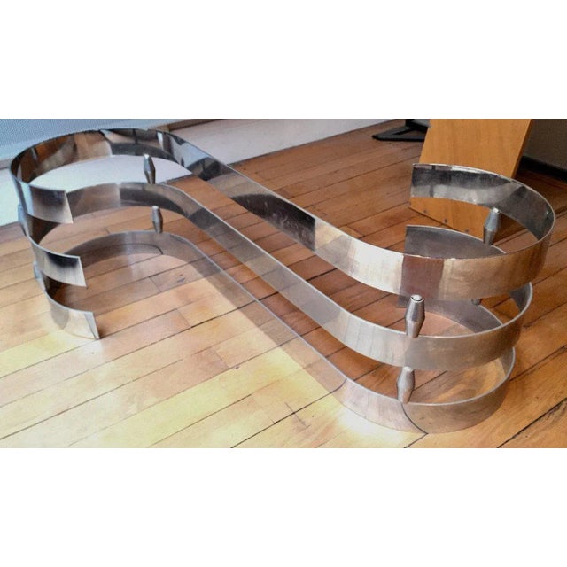 ''Coffee Table Circa 70'' coffee table circa 70 legs in chromed steel shaped goddess of very good quality smoked glass...