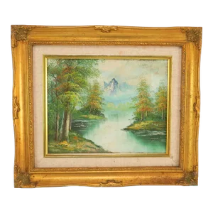 Vintage Oil on Board Realism Landscape in Gilt Frame - Artist Signed