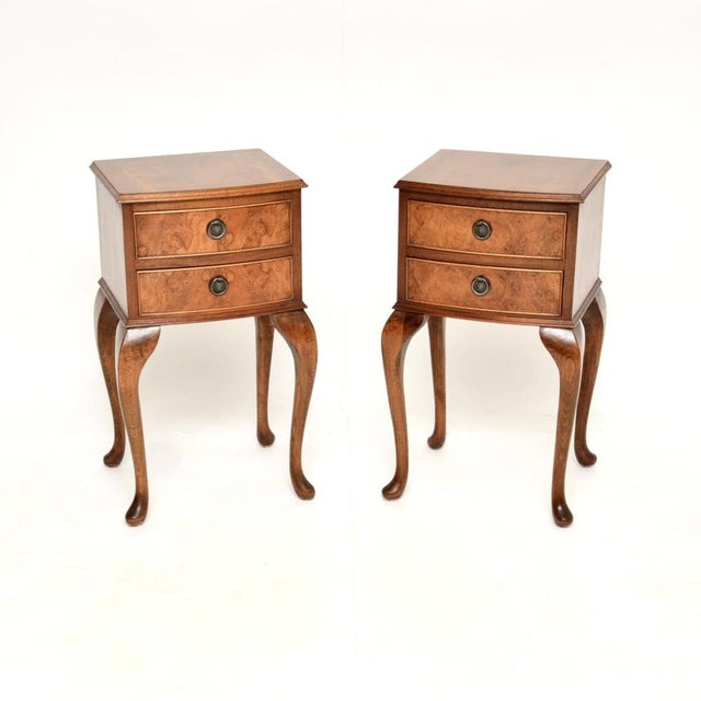 Antique Burr Walnut Bedside Chests, 1930s, Set of 2 For Sale - Image 10 of 10