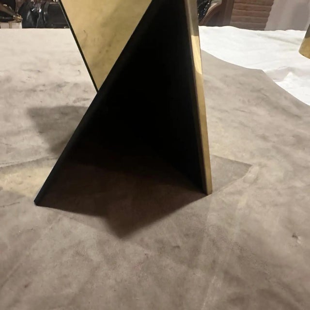 1970s Mid-Century Modern Brass and Cream Lacquered Metal Italian Picture Frame For Sale - Image 10 of 11