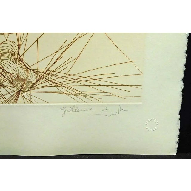 1980s Guillaume Azoulay "Contraction" Hand Signed Original Color Etching For Sale - Image 5 of 5