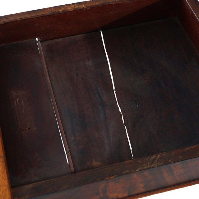 Brown Antique Federal Duncan Phyfe Style Acanthus Carved Mahogany Card Table C1830 For Sale - Image 8 of 14