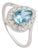 Art Deco 14k White Gold 1 Ct Aquamarine and Diamond Halo Cocktail Ring Size 9 For Sale