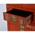 Ornately Carved Asian Modern Red Lacquer Gilt Gold Tv Cabinet Bar With Brass Hardware For Sale - Image 6 of 14