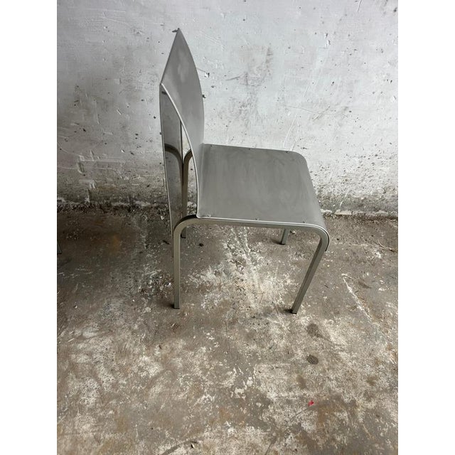Belgian Postmodernist Chairs in Aluminium, 1980s, Set of 6 For Sale - Image 3 of 13