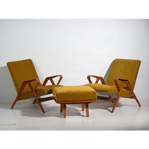 Vintage Lounge Chairs and Ottoman, Set of 2 For Sale - Image 14 of 14