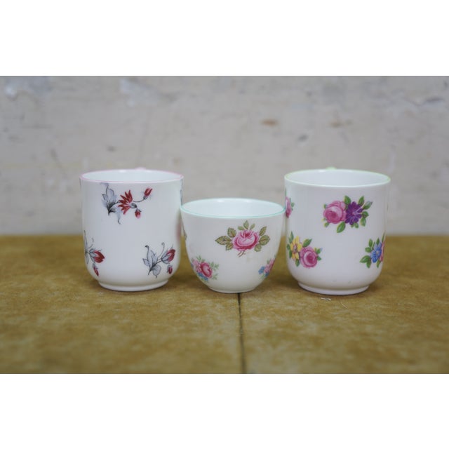 Vintage Shelley England Porcelain Bone China Floral Demitasse Cups Saucers - 5 pcs For Sale - Image 6 of 15