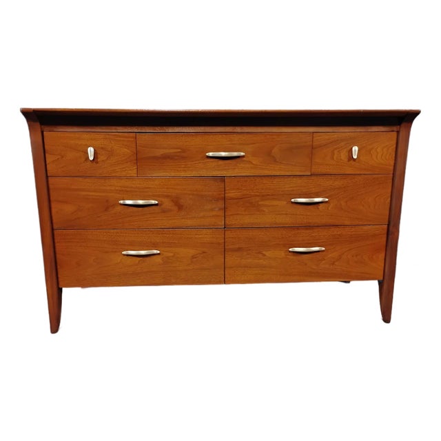 Mid 20th Century John Van Koert for Drexel Profile Mid Century Modern Lowboy Dresser Refinished For Sale