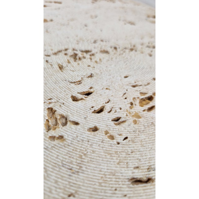 Pocket Emptiers in Turned Travertine from Up & Up, 1970s, Set of 2, in Very Good conditions. Designed 1970 to 1979 This...