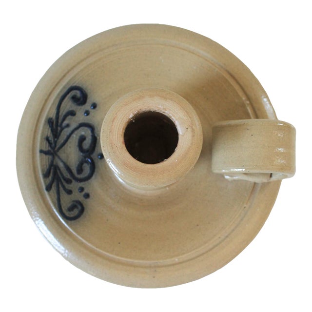 Vintage Maple City Pottery Salt Glaze Taper Candle Holder For Sale