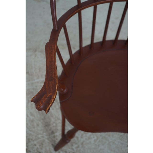 Wood Set of 6 Dr Dimes Sack Back Windsor Dining Armchairs For Sale - Image 7 of 18