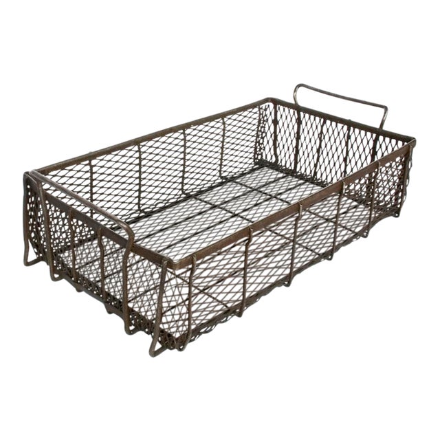 Industrial Metal Mesh Container With Handles Chairish