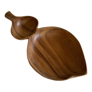 Vintage Hawaii Monkeypod Wood Tray For Sale