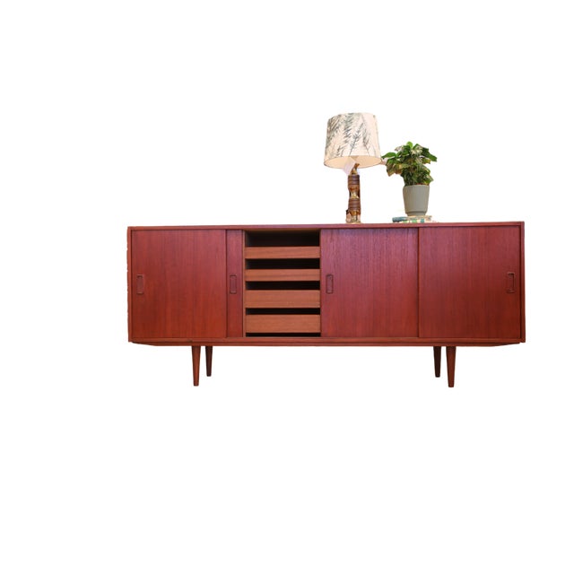 Vintage Danish Teak Sideboard with Sliding Doors, 1960 For Sale - Image 12 of 18