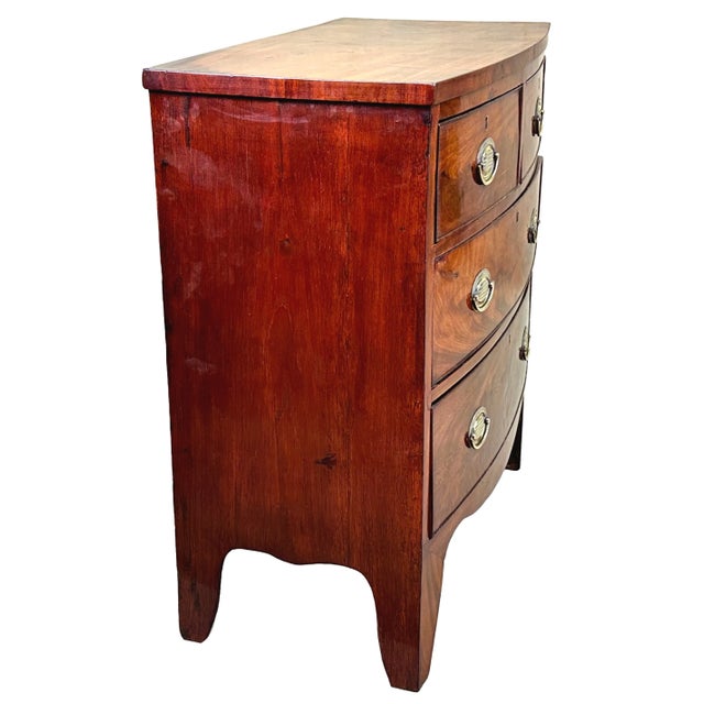 Small 19th Century Bowfront Chest of Drawers, 1850s For Sale - Image 6 of 10