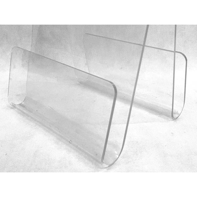 Postmodern Acrylic Glass Magazine Rack, 1970s For Sale - Image 3 of 5