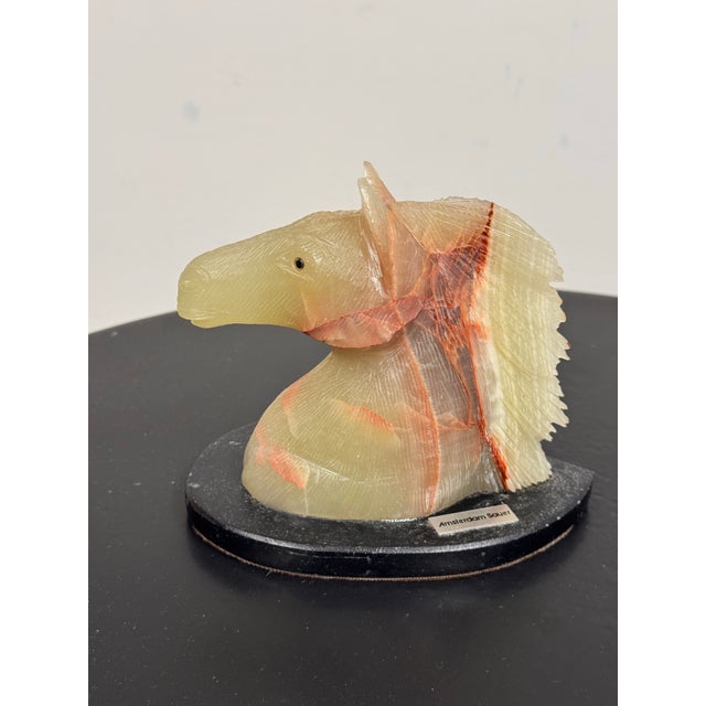 Amsterdam Sauer Carved Translucent Stone Horse Head Sculpture For Sale - Image 10 of 12