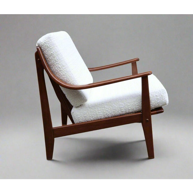 Wood Pair of Danish Armchairs, Peter Hvidt & Orla Mølgaard-Nielsen for France & Son For Sale - Image 7 of 10