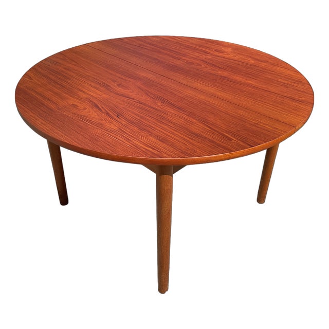 Mid-Century Danish Teak Extendable Dining Table For Sale