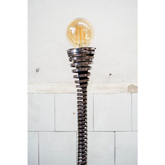 Molla Steel Floor Lamp by Eleonore Peduzzi Riva for Candle, Italy, 1970s For Sale - Image 3 of 5