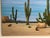 Striking large-scale desert landscape painting by Becrio, dated 1990. This original work depicts a Southwestern desert...