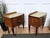 Brown Mid-Century Italian Art Deco Style Nightstands in Walnut with Glass Tops, 1950s, Set of 2 For Sale - Image 8 of 11