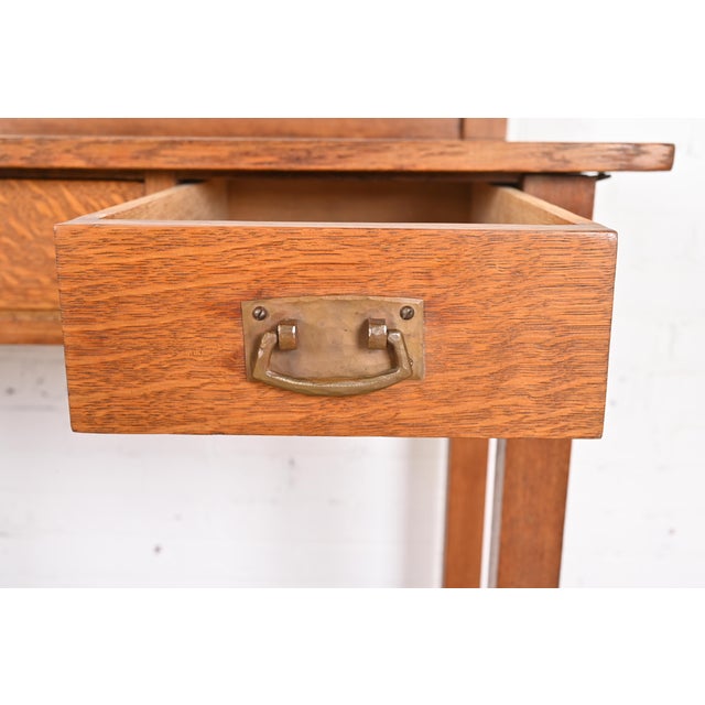 L. & J. G. Stickley Antique Mission Oak Arts & Crafts Buffet Server, Circa 1900 For Sale In South Bend - Image 6 of 12