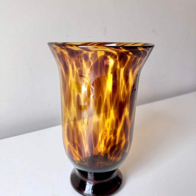 Murano Blown Tortoiseshell Glass Vase For Sale - Image 4 of 5