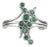 Artistic Abstract Vibrant Emerald Bubble Ring in 925 Sterling Silver, Size 7 For Sale
