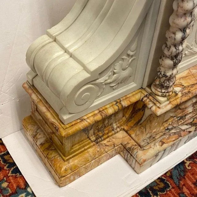Large French 19 Century Carved Marble Mantel Clock For Sale - Image 9 of 13
