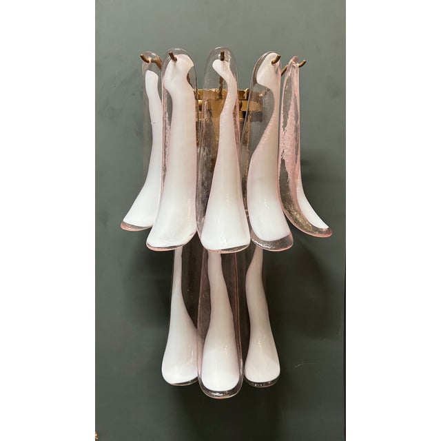 Large Feather Sconces in Murano Glass, 1970s, Set of 2 For Sale - Image 12 of 13