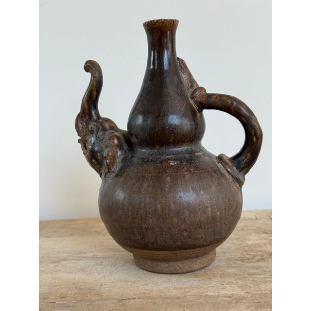 Figural Elephant Stoneware Vessel For Sale - Image 4 of 10